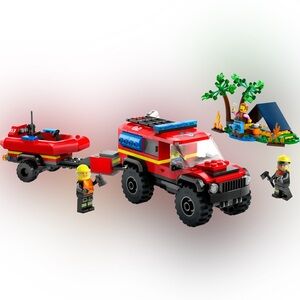 LEGO 60412 4x4 Fire Truck with Rescue Boat retired